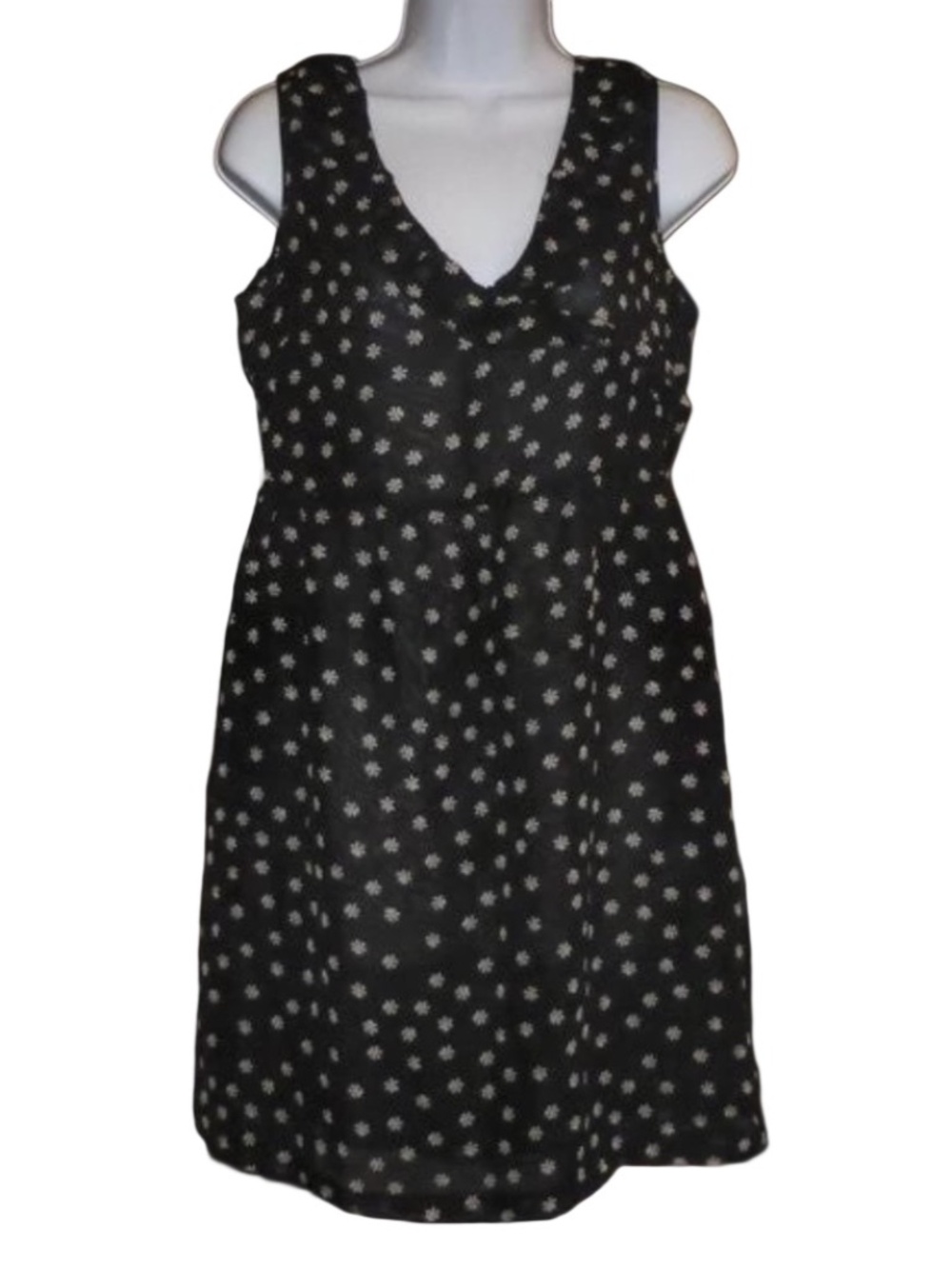 Little Black Short Ruffle Dress, Flower Floral Print, M, V-Neck, Lined, Nwt